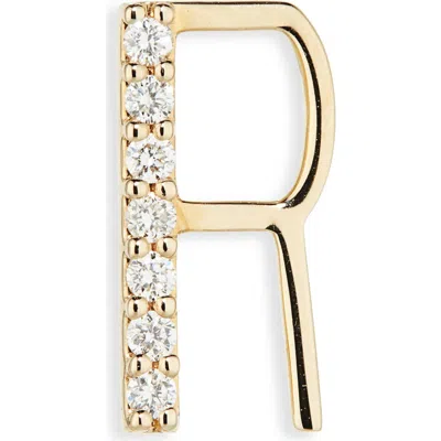 Lana 14k Gold Diamond Initial Single Stud Earring In Gold