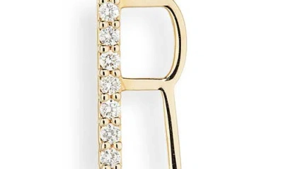 Lana 14k Gold Diamond Initial Single Stud Earring In Gold