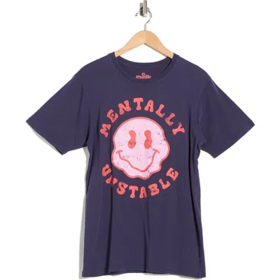 Goodie Two Sleeves Mentally Unstable Graphic T-shirt In Blue