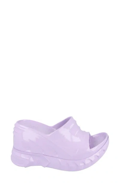 Givenchy Marshmallow Wedge Slide Sandal In Purple