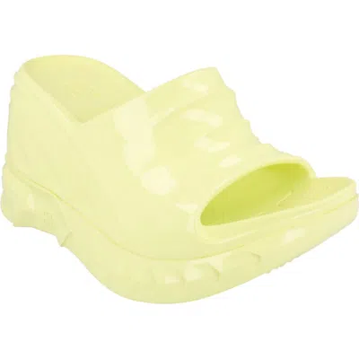 Givenchy Marshmallow Wedge Slide Sandal In Yellow