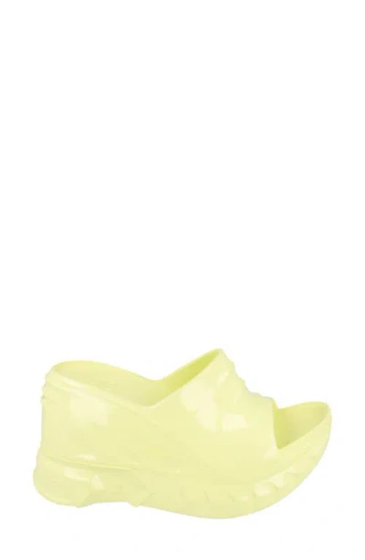Givenchy Marshmallow Wedge Slide Sandal In Yellow