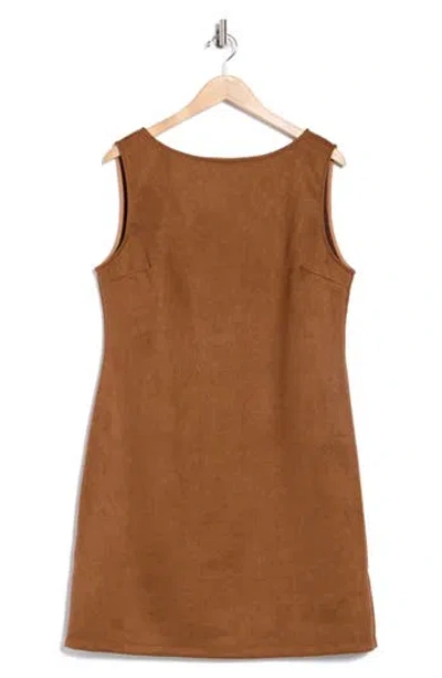 Renee C Faux Suede Shift Dress In Multi