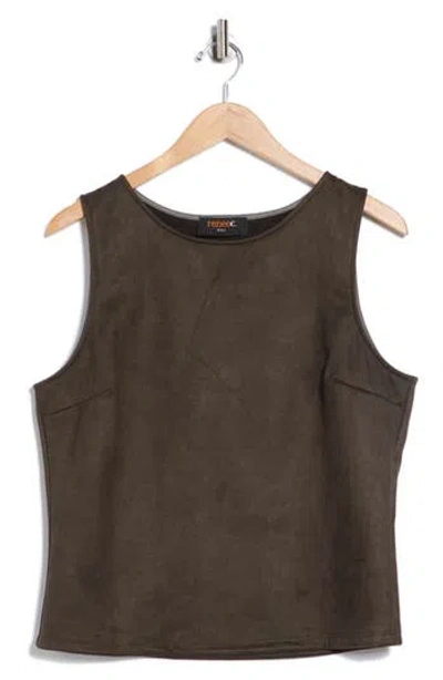 Renee C Faux Suede Sleeveless Top In Multi