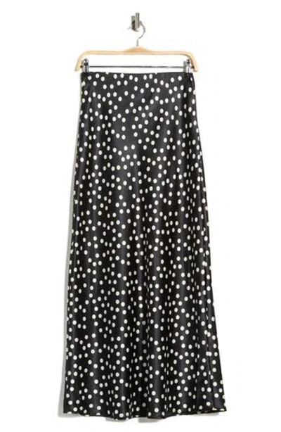 Renee C Polka Dot Print Maxi Skirt In Black