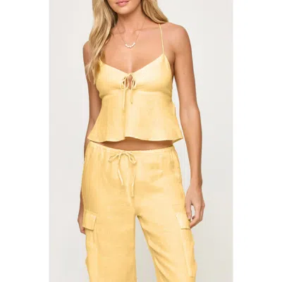 L*space Lspace Syros Linen Cover-up Top In Yellow