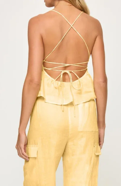 L*space Lspace Syros Linen Cover-up Top In Yellow
