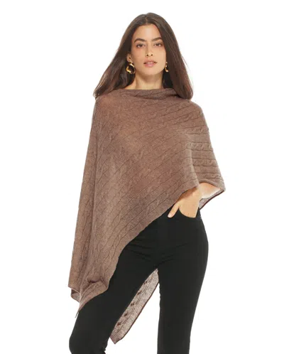 Monticelli Cashmere Pure Cashmere Textured Knit Poncho In Brown