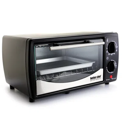 Better Chef 9 Liter Toaster Oven Broiler- Black With Stainless Steel Front In Multi