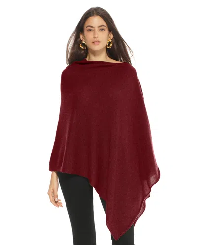 Monticelli Cashmere Essential Pure Cashmere Poncho In Burgundy