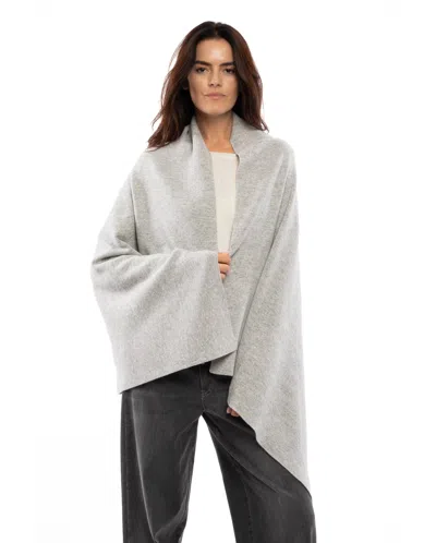 Monticelli Cashmere Double-knit Pure Cashmere Cape In Gray