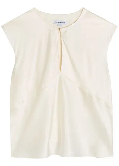 Veronica Beard Sparrow Silk-blend Top In Neutral