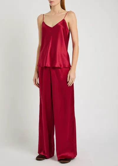 Olivia Von Halle Bliss Silk Pyjama Set In Red
