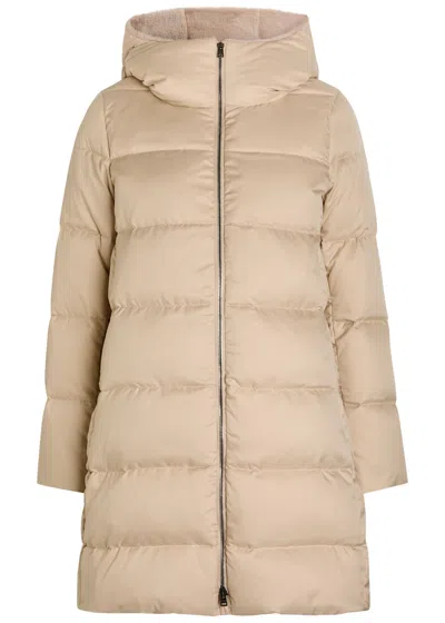 Herno Ardenelle Padded Woven Jacket In Brown