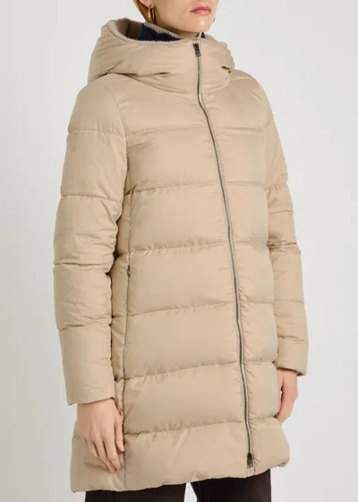 Herno Ardenelle Padded Woven Jacket In Brown