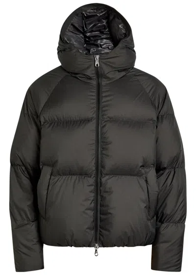 Cole Buxton Mens Black Camouflage-pattern Hooded Shell-down Jacket In Black