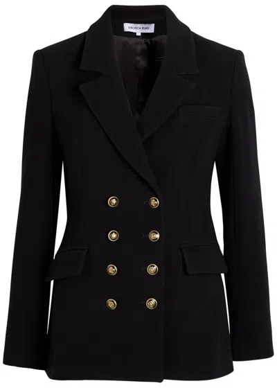 Veronica Beard Claude Dicky Double-breasted Stretch-wool Blazer In Black