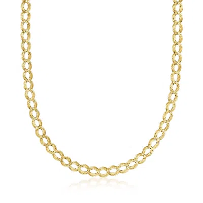 Ross-simons Italian 14kt Yellow Gold Filigree Curb-link Necklace In Multi