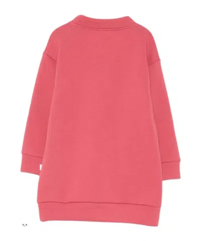 Il Gufo Cat-embroidered Sweatshirt Dress In Pink