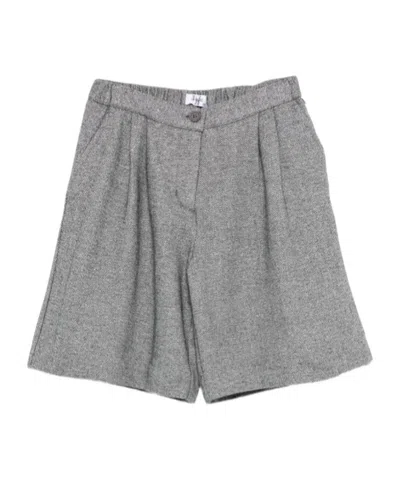 Il Gufo Wool Blend Pleated Shorts In Gray