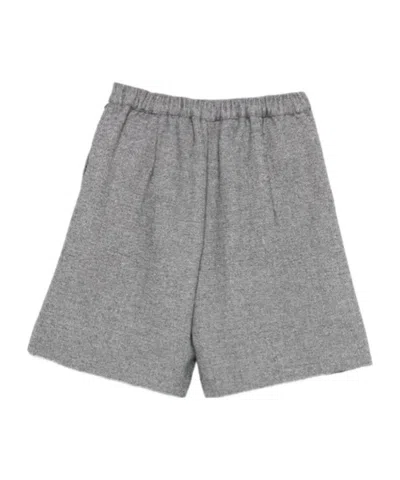 Il Gufo Wool Blend Pleated Shorts In Gray
