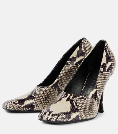 Khaite Eva Snake-effect Leather Pumps In Black