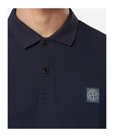 Stone Island Mens Black Brand-patch Regular-fit Stretch-cotton Polo Shirt Xl