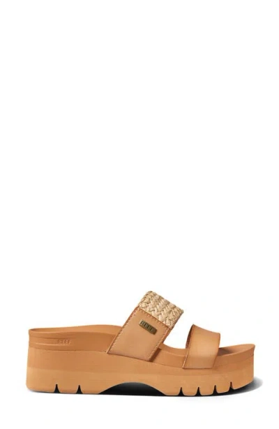 Reef Cushion Vista Higher Platform Slide Sandal In Brown