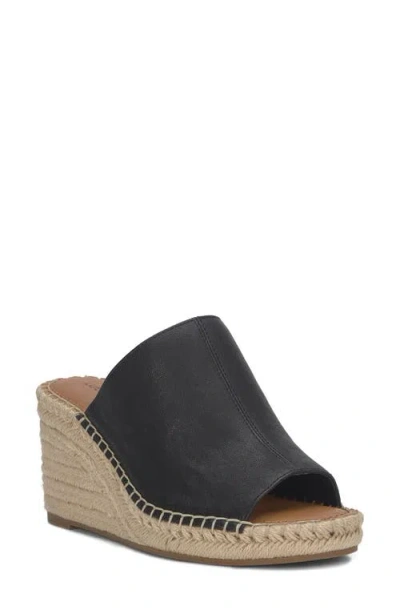 Lucky Brand Cabriah Espadrille Platform Wedge Slide Sandal In Black