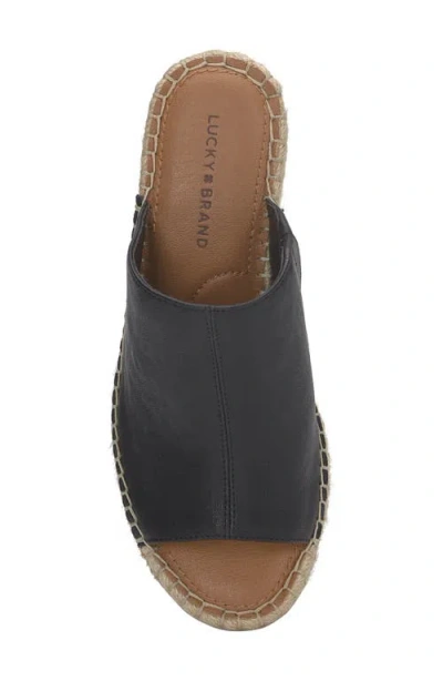 Lucky Brand Cabriah Espadrille Platform Wedge Slide Sandal In Black