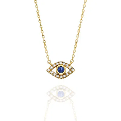 Azalea Jewelry Women's Gold / White / Rose Gold Diamond Evil Eye Necklace In Gold