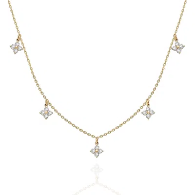 Azalea Jewelry Women's Gold Clover Station Necklace In Gold