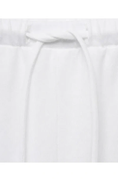 Mango Cotton Drawstring Pants In White