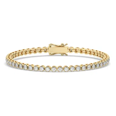 Azalea Jewelry Women's Gold Bezel Set Lab Diamond Tennis Bracelet/ Medium Size In Gold