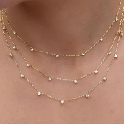 Azalea Jewelry Women's Gold Diamond Station Necklace Medium In Gold