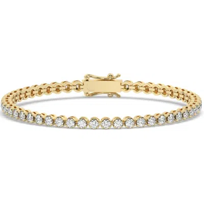 Azalea Jewelry Women's Gold Bezel Set Lab Diamond Tennis Bracelet/ Medium Size In Gold