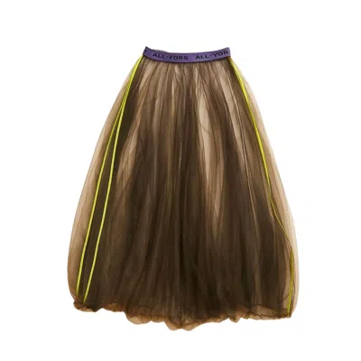 Yorstruly Women's Black / Brown / Green Cloud Baloon Skirt - Espresso Martini In Multi