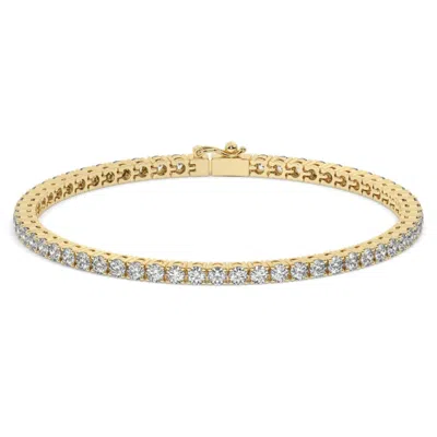 Azalea Jewelry Women's Gold Classic Four Prong Diamond Bracelet / Medium Diamond Tennis Bracelet In Gold