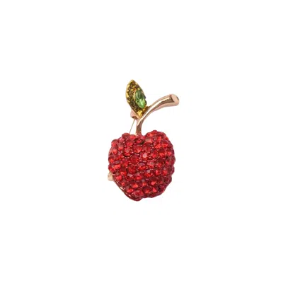 Chanel Joan Elkayam Women's Red / Gold / Green Cherry Brooch In Red