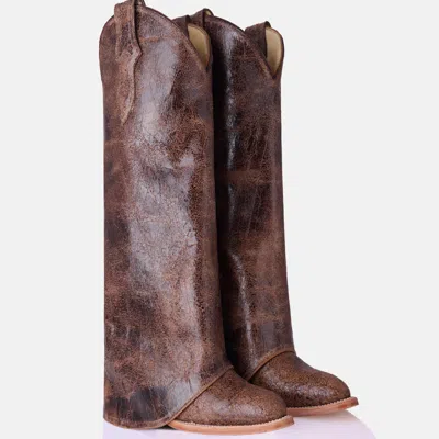 Lorena Saravia Women's Brown / Black Cowboy Boot Rustic In Brown