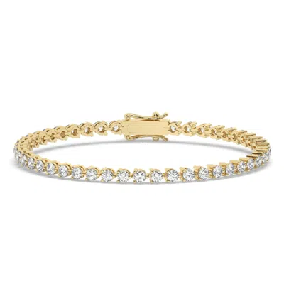 Azalea Jewelry Women's Gold Bezel Set Lab Diamond Tennis Bracelet/ Medium Size In Gold