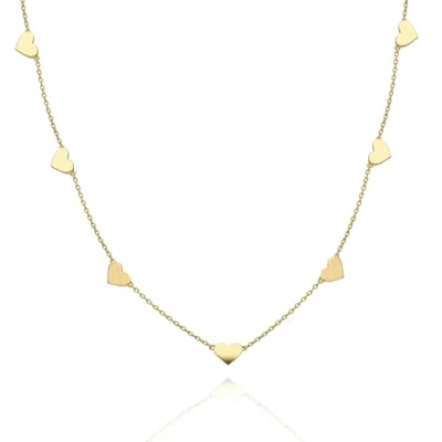 Azalea Jewelry Women's Gold Heart Station Necklace In Gold