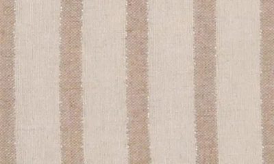 Maniere Manière Stripe Band Collar Popover Shirt In Neutral