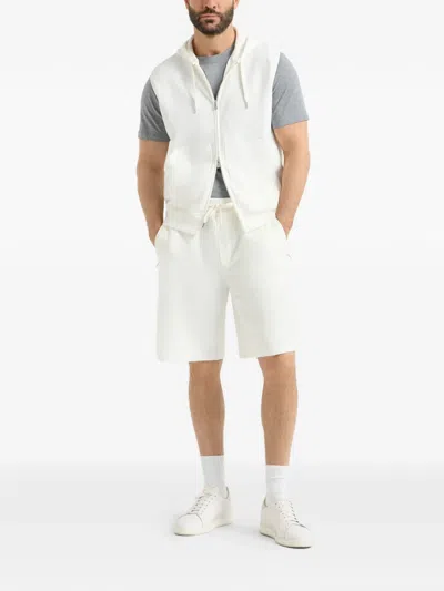 Brunello Cucinelli Drawstring Zip-pocket Shorts In White