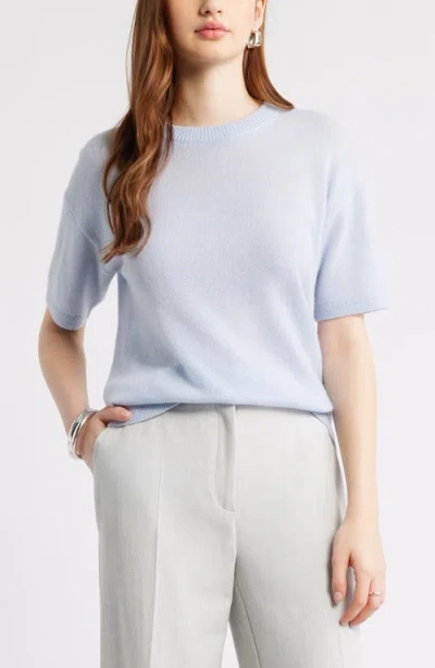 Nordstrom Short Sleeve Cashmere Sweater In Blue