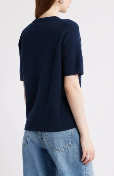 Nordstrom Short Sleeve Cashmere Sweater In Blue
