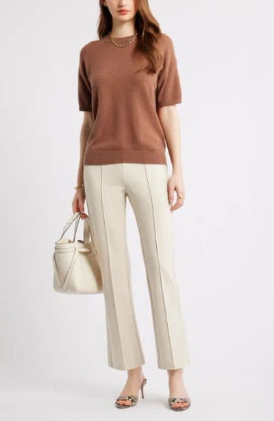 Nordstrom Short Sleeve Cashmere Sweater In Brown