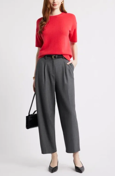 Nordstrom Short Sleeve Cashmere Sweater In Red