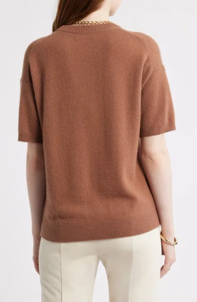 Nordstrom Short Sleeve Cashmere Sweater In Brown