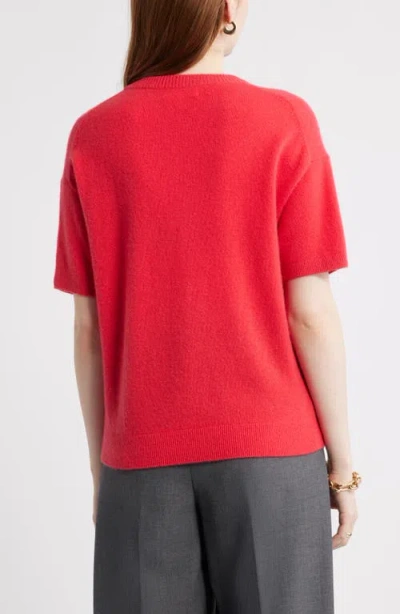 Nordstrom Short Sleeve Cashmere Sweater In Red
